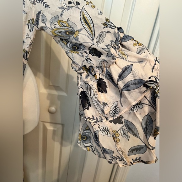 EUC Shoshanna Pale Pink Floral A-Line Silk Dress Size 0 - Picture 10 of 11